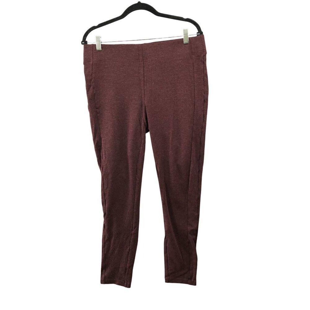 Ann Taylor‎ Loft Leggings Womens L Wine Red Burgundy Knit Lounge Pull On